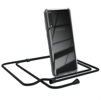 Eazy Case Clips Schwarz für Samsung Galaxy A50 / A50s / A30s 6,4 Zoll, Slimcover mit Umhängeband Case Handytasche Clear Backcover Schwarz