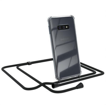 Eazy Case Kette Clips Schwarz für Samsung Galaxy S10e 5,8 Zoll, Slimcover mit Umhängeband Case Handytasche Clear Backcover Schwarz