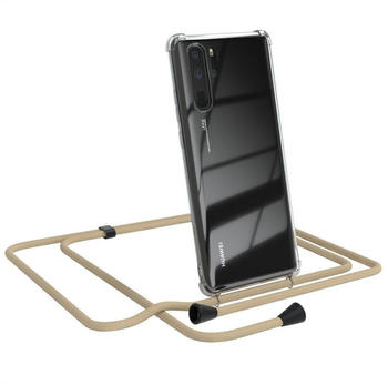 Eazy Case Kette Clips Schwarz für Huawei P30 Pro 6,47 Zoll, Handykordel Umhängetasche für Handy Hülle durchsichtig Beige Taupe