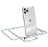 Eazy Case Hülle mit Kette für Apple iPhone 11 Pro 5,8 Zoll, Hülle Smartphonekette für Unterwegs Festivalhülle Transparent Weiß, Weiß / Clips Silber