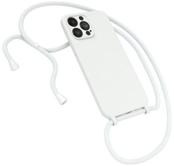 Eazy Case Silikon Kette für Apple iPhone 13 Pro Max 6,7 Zoll, Schutzhülle Ketten Hülle Case Handyhülle Silikon Hülle Handyband Weiß