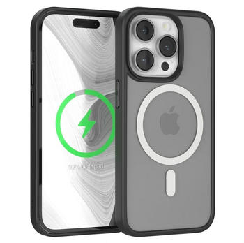 Eazy Case Outdoor Case MagSafe Matt für Apple iPhone 14 Pro 6,1 Zoll, Outdoor Handy Hülle kompatibel mit Qi & MagSafe Silicon Case Schwarz