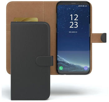 Eazy Case Uni Bookstyle für Samsung Galaxy S8 5,8 Zoll, Schutzhülle mit Standfunktion Kartenfach Handytasche aufklappbar Etui