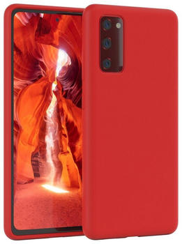 Eazy Case Premium Silikon Case für Galaxy S20 FE / S20 FE 5G 6,5 Zoll, Smart Slimcover mit Displayschutz Handy Softcase Silikonhülle Etui Rot