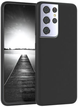 Eazy Case Premium Silikon Case für Samsung Galaxy S21 Ultra 6,8 Zoll, Hülle mit Kameraschutz Bumper Silikonhülle stoßfest Slimcover Schwarz