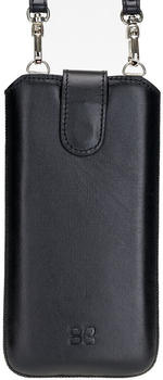 Burkley Leder Etui Handytasche für Samsung Galaxy S20 mit Trage-Riemen und Kartenfach in Schwarz