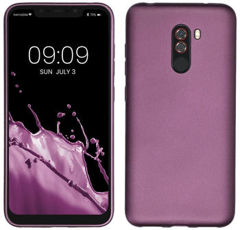 kwmobile Case kompatibel mit Xiaomi Pocophone F1 Hülle - Schutzhülle aus Silikon metallisch schimmernd - Handyhülle Metallic Lavendel