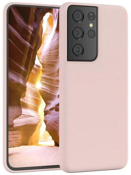 Eazy Case Premium Silikon Case für Samsung Galaxy S21 Ultra 6,8 Zoll, Silikon Schutzhülle mit Kameraschutz kratzfest Cover Rosa / Altrosa