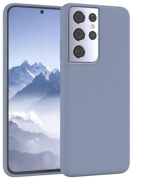 Eazy Case Premium Silikon Case für Samsung Galaxy S21 Ultra 6,8 Zoll, Hülle mit Kameraschutz Bumper Case stoßfest Handy Softcase Eis Blau