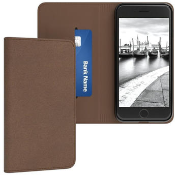 Eazy Case Bookstyle Vintage für iPhone SE 2022/20,iPhone 8/7 4,7 Zoll, Handy Klappcase mit Kartenfächer Kunstleder Handytasche Etui Braun