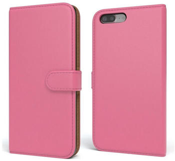 Eazy Case Bookstyle Farbig für iPhone 8 Plus / iPhone 7 Plus, Schutzhülle mit Standfunktion Kartenfach Handytasche aufklappbar Etui, Pink