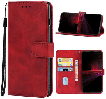 König Design Hülle kompatibel mit Sony Xperia 1 IV Kunstleder Handyhülle - Handy Case Rot