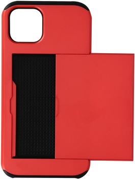 Avizar Defender stoßfeste Hülle mit Kartenhalter für Apple iPhone 13 Mini - Rot