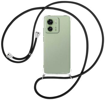 mtb Handykette kompatibel mit Motorola Edge 40 5G - schwarz - Smartphone Hülle zum Umhängen - Anti Shock Full TPU Case