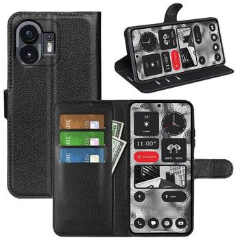 Wigento Für Nothing Phone 2 Handy Tasche Wallet Premium Schutz Hülle Case Cover Etuis Zubehör Schwarz