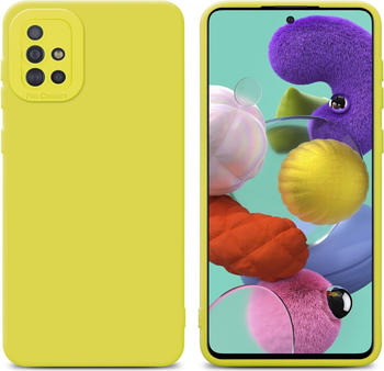 Cadorabo Hülle für Samsung Galaxy A51 4G / M40s im TPU Fluid LM162 Style (Galaxy A51, Galaxy M40s), Smartphone Hülle, Gelb
