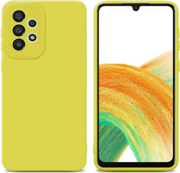Cadorabo Hülle für Samsung Galaxy A52 (4G / 5G) / A52s im TPU Fluid LM162 Style (Galaxy A52 5G, Galaxy A52, Galaxy A52s), Smartphone Hülle, Gelb