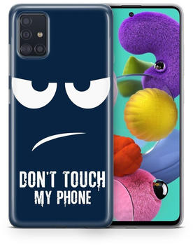 König Design Handyhülle Schutzhülle für Samsung Galaxy S4 Mini Case Cover Tasche Bumper Etuis TPU Samsung Galaxy S4 Mini Dont Touch My Phone Blau