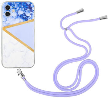 König Design Hülle kompatibel mit Apple iPhone 12 Mini Kunststoff Handykette Cover - Case Handyhülle Lila