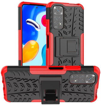 König Design Hülle kompatibel mit Xiaomi Redmi Note 11 / Note 11S Global Kunststoff Soft Handyhülle - Handy Case Rot