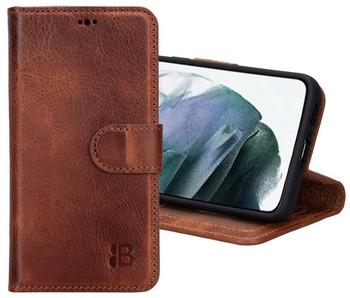 Burkley Handyhülle für Samsung Galaxy S23+ Leder Handytasche mit 360° Schutz, Kartenfach, Kickstand und RFID-Blocker (Sattelbraun)