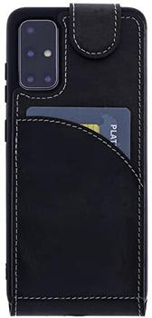 Burkley Leder Flip Case für Samsung Galaxy S20 Plus Handyhülle Handytasche mit 360° Schutz und Kartenfach (Schwarz)