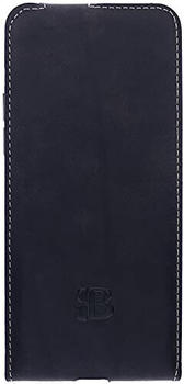 Burkley Lederhülle für Samsung A72 Handyhülle mit Kartenhalter - Vintage Flip Style Case für Galaxy A72 Handytasche Unisex - Schwarz