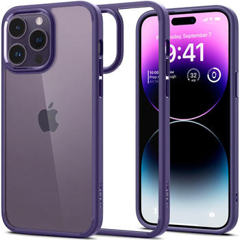 Spigen Schutzhülle Ultra Hybrid für iPhone 14 Pro Max, Transparent/Violett