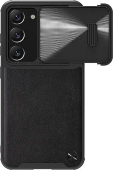 Nillkin CamShield Leather S Case for Samsung Galaxy S23+ cover with camera cover black (für Galaxy S23+) Schwarz