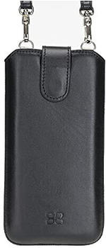 Burkley Legato Handyhülle mit Schultergurt kompatibel mit iPhone 11/11 Pro, iPhone 12/12 Pro, iPhone 13/13 Pro Leder Umhängetasche Leder Hülle Sleeve mit Kartenfach (Schwarz)