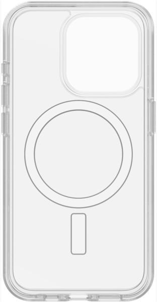 OtterBox Symmetry Clear mit MagSafe + Premium Glass Antimicrobial (iPhone 15 Pro), Smartphone Hülle, Transparent