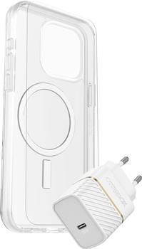 OtterBox Protection + Power KIT - Starter Kit (iPhone 15 Pro Max), Smartphone Hülle, Transparent, Weiss