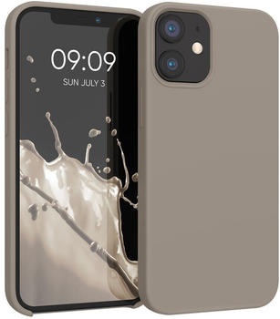 kwmobile Hülle kompatibel mit Apple iPhone 12 Mini - Hülle Silikon gummiert - Handyhülle - Handy Case in Taupe