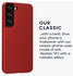 kwmobile Case kompatibel mit Samsung Galaxy S22 Hülle - Schutzhülle aus Silikon metallisch schimmernd - Handyhülle Metallic Dunkelrot