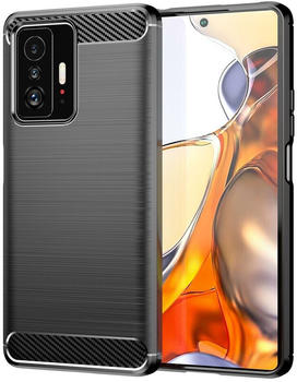 König Design Hülle kompatibel mit Xiaomi 11T Kunststoff Soft Handyhülle - Handy Case Schwarz