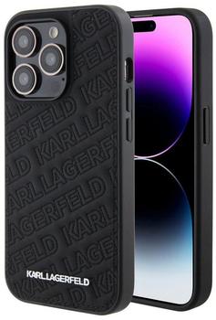Karl Lagerfeld PU Quilted Pattern Back Cover für iPhone 15 Pro schwarz