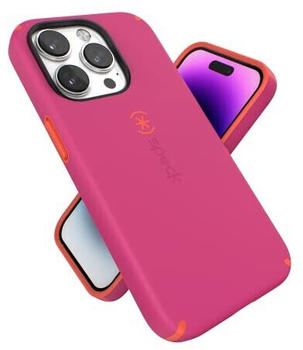 Speck iPhone 14 Pro Hülle - Schlanke Handyhülle mit Fallschutz, Kratzfest mit Soft Touch für 6,1 Zoll iPhone 14 Pro Hülle - zweilagige Hülle, Digital Pink/Energy Red CandyShell Pro