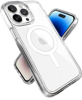 Speck Products Gemshell iPhone 14 Pro Max Hülle, kompatibel mit MagSafe, transparent/transparent