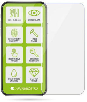Wigento Handyhülle Für Samsung Galaxy A73 Silikon Case TPU Transparent und oder 026 H9 Glas Handy Tasche Hülle Schutz Cover 1x 2.5D 0.26mm H9 Hart Glas Transparent
