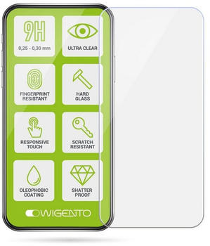 Wigento Handyhülle Für Samsung Galaxy S23 Plus Silikon Case TPU Transparent und oder 026 H9 Glas Handy Tasche Hülle Schutz Cover 2.5D 0.26mm H9 Hart Glas Transparent