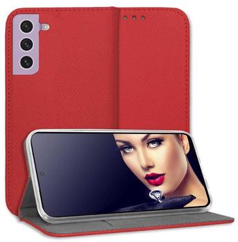 mtb Schutz-Tasche Smart Magnet kompatibel mit Samsung Galaxy S21 FE (6.4'')- rot - Bookstyle - Klapp-Cover Hülle Wallet Case