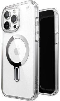 Speck Schutzhülle Presidio Perfect-Clear ClickLock MagSafe für Apple iPhone 15 Pro Max, Transparentes Chrom und Silbern