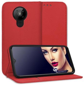 mtb Schutz-Tasche Smart Magnet kompatibel mit Nokia 5.3 (6.55'') - rot - Bookstyle - Klapp-Cover Hülle Wallet Case