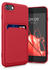 kwmobile Handyhülle kompatibel mit Apple iPhone SE (2022) / iPhone SE (2020) / iPhone 8 / iPhone 7 Hülle - Handy Cover mit Fach für Karten - in Rot