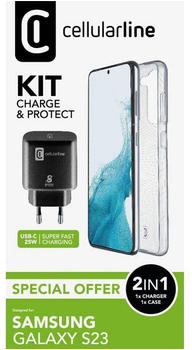 Cellular Line STARTKITGALS23 Backcover für Samsung Galaxy S23 Transparent Schwarz