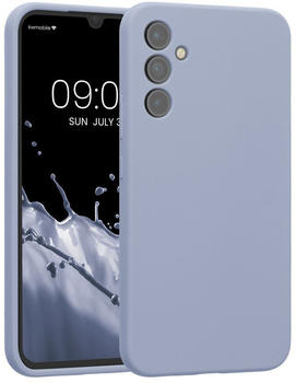 kwmobile Handyhülle kompatibel mit Samsung Galaxy A34 5G Hülle - gummierte Handy Case aus Silikon in Hellblau