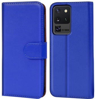 Coolgadget Handyhülle Book Case Handy Tasche für Samsung Galaxy S20 Ultra 6,9 Zoll, Hülle Klapphülle Flip Cover für Samsung S20 Ultra Schutzhülle stoßfest, Blau