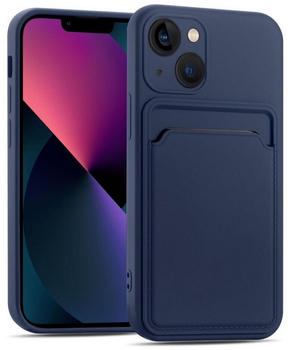 Coolgadget Handyhülle Card Case Handy Tasche für Apple iPhone 15 Plus 6,7 Zoll, Silikon Schutzhülle mit Kartenfach für iPhone 15 Plus Hülle, Blau