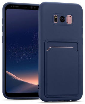 Coolgadget Handyhülle Card Case Handy Tasche für Samsung Galaxy S8 5,8 Zoll, Silikon Schutzhülle mit Kartenfach für Samsung Galaxy S8 Hülle, Blau