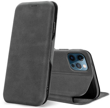 Coolgadget Handyhülle Business Premium Hülle für Apple iPhone 12 / 12 Pro 6,1 Zoll, Handy Tasche mit Kartenfach für iPhone 12, iPhone 12 Pro Schutzhülle, Grau